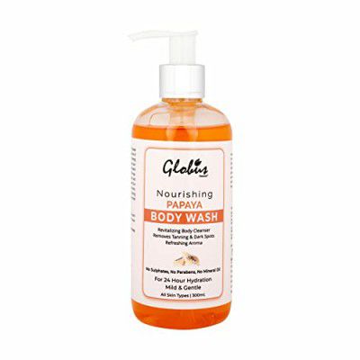 Globus Naturals Nourishing Papaya Body Wash, For Tan Removal & Hydration, Enriched with Aloe Vera, 300ml