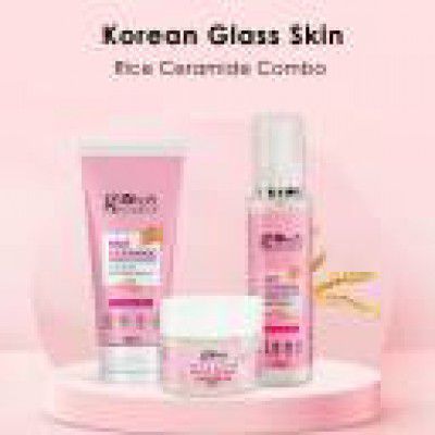 Globus Naturals Rice Ceramide Combo For Korean Glass Face Wash, Face Scrub, Face Toner  (3 Items in the set)