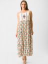 Globus Off White & Green Floral Printed Shoulder Strap Liva Maxi Dress...