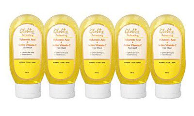 Globus Refreshing Anti Ageing Face Wash with Hyaluronic Acid and Vitamin C - 100 ml (Pack of 5)