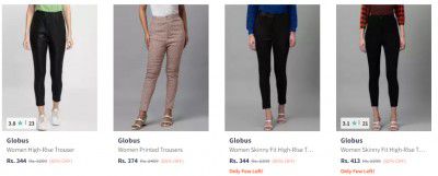 Upto 88% Off on Globus Women's Trousers | Starts at ₹215