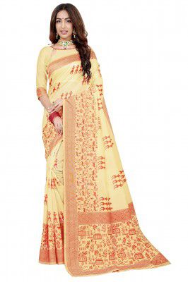 Glory Sarees Women’s Banarasi Silk Saree (GS_Bengali_Silk_102_White)