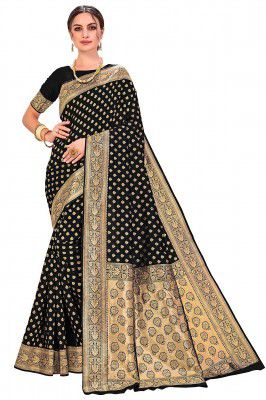 Glory Sarees Womens Banarasi Silk Saree With Blouse Piece
