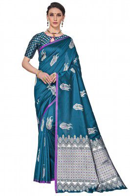 Glory Sarees Women's Banarasi Silk Saree with Blouse Piece (GS_Kara143_Parent)