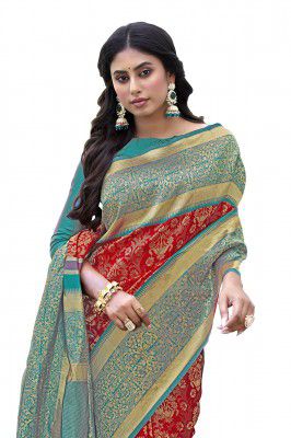 Glory Sarees Women’s Banarasi Silk Saree With Blouse Piece (Rich_Silk103_Parent)