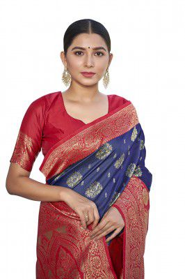Glory Sarees Women’s Banarasi Silk Saree With Blouse Piece (Rich_Silk101_Parent)