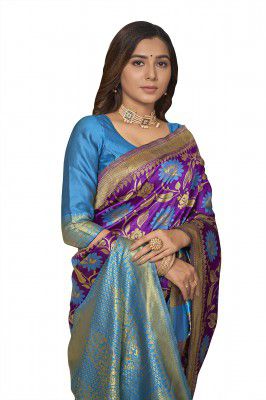 Glory Sarees Women’s Banarasi Silk Saree With Blouse Piece (Premium_Silk104_Parent)
