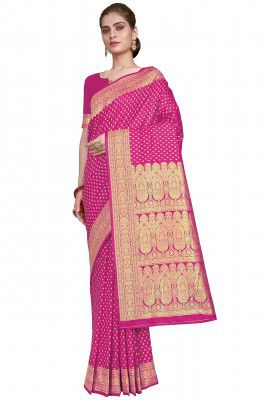 Glory Sarees Women’s Banarasi Silk Saree With Blouse Piece (Luxury127_Parent)