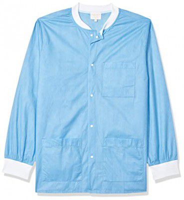 GLORYBOYZ DRDO & SITRA Certified Disposable 40 GSM Standard Size PPE Medical Lab Coat Scrub Jacket Blue