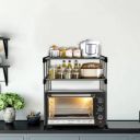 GlowSilk Collapsible Microwave Oven Stand, 2 Shelves, Metal Kitchen Cabinet  (Finish Color - Grey, DIY(Do-It-Yourself))...