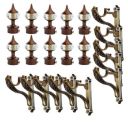GLOXY Aluminium Curtain Bracket Parda Holder with Support 1 Inch Rod Pocket Finials Designer Door and Window Rod Support Fittings, Curtain Rod Holder (Coffee Brown 5 Pair)...