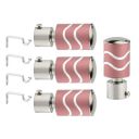 GLOXY Stainless Steel Brackets Parda Holder with Support 1 Inch Curtains Rod Pocket Finials Designer Door and Window Curtain Holders and Rod Support Fittings (Pink 2 Pair Set)...