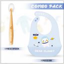 GLUN® 1 Soft Feeding Spoon & 1 Piece Bibs Combo,...