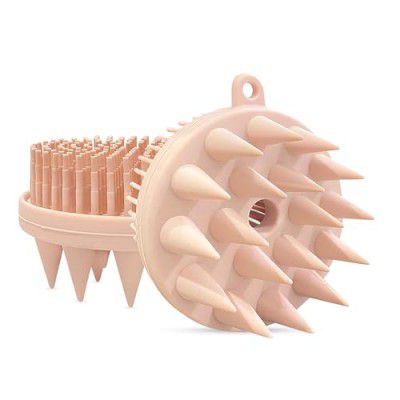 GLUN® 2 in 1 Exfoliating Body Brush, Dual Soft Bath and Shampoo Brush, Premium Silicone Loofah for Use in Shower, Head Scrubber Scalp Massager