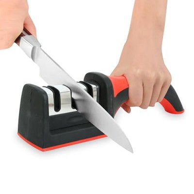 GLUN 3 in 1 Knife Sharpener and Steel Knives