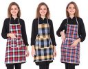 GLUN® Cotton Kitchen Multi Colour Apron with Front Pocket - Set of 3(Color and Design May Vary)...