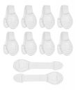 GLUN® Drawer Locks Belt One Side Release Buckles Clips Strong Double Side Tape(pack of 10)...