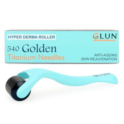 GLUN Full Body Acupressure Derma Roller, 540 Micro Needles Cosmetic Device for Face Beauty for Hair, Facial, Skin Face Massager, 0.50mm Pack of 1
