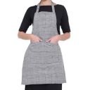 GLUN Kitchen Cooking Aprons, Small White & Black Checkered Color Adjustable Bib, Chef Apron with 2 Pockets, Long Ties, Long Neck Strap for Men & Women Unisex Apron...