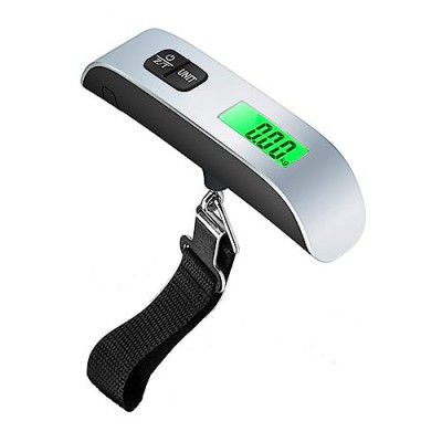GLUN Luggage Scale, Portable Digital Hanging Baggage Scale for Travel, Suitcase Weight Scale 50 KG,Silver(Home Use only)