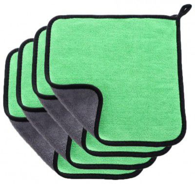 GLUN® Microfiber 850 GSM Cloth for Car Cleaning and Detailing, Double Sided, Extra Thick Plush Microfiber Towel Lint-Free, all Cleaning Purpose Pack of 4