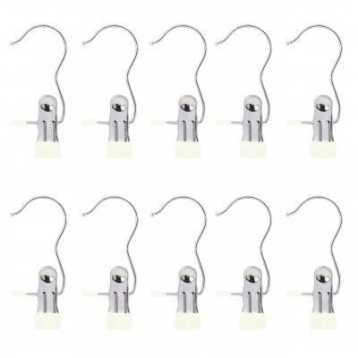 GLUN® Portable Clip Hook Hangers Stainless Steel Multipurpose