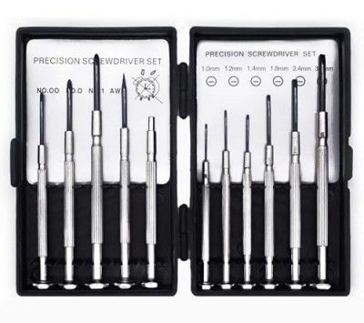 GLUN Professional 11 Pieces Precision Tool Screwdriver Set, Jewelry, Wrist Watch, Clock, Eyeglasses Repair Tool Kit, Multicolor