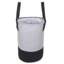 GLUN Round Shape Foldable Laundry Bag Capacity of 45 Ltr High-Quality Grey and Black Combination (Black)...