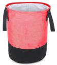 GLUN® Round Shape Foldable Laundry Bag Capacity of 45 Ltr, Non Woven Toys and Cloth Bag, Pink and Black Combination Pack of 1...