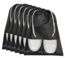 GLUN® Shoe Organizer Sleeves or Cover, Black in Colour, Non-Woven Fabric with String Closing and See Through Window Pack of 6...