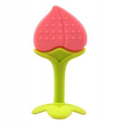 GLUN® Silicone Baby Teething Fruit Shape Toy for 0-12 Months, 1 Piece BPA Free Silicone Soothing Teether Soft & Safe Gum Relief Toy Pack of 1