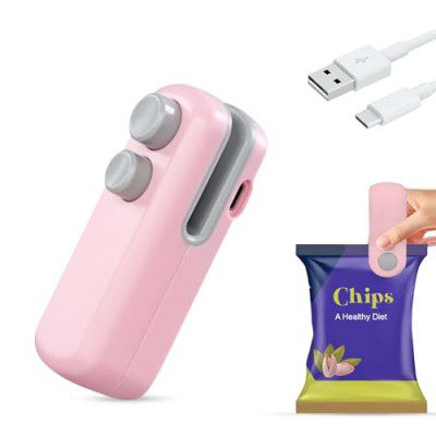 GLUN® Smart Bag Sealer, Rechargeable, Magnetic, Heat Sealing for Snacks & Food, USB-C Powered, Vacuum & Heat Sealer with Cutter