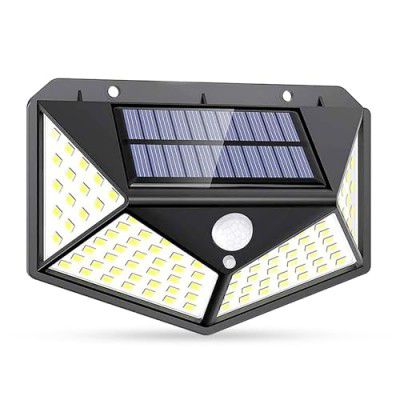 GLUN Solar Rechargable Light Outdoor 100 LEDs Solar Motion Sensor Light