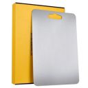 GLUN Stainless Steel Chopping Board: Reliable Metal Cutting Kitchen Tool with Heavy Duty Construction and Anti-Skid Silicon Pad for Enhanced Safety and Durability...