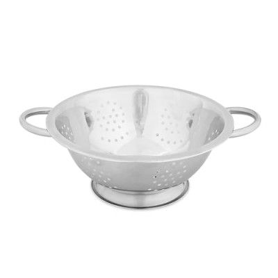 GLUN Stainless Steel Deep Colander: Versatile Kitchen Essential with Anti-Corrosive Properties - 24cm Diameter, Available in Silver - Enhance Your Culinary Experience