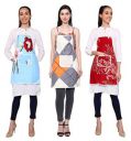GLUN Unisex Kitchen Printed Waterproof Apron with Centre Pocket 3 Different Printed Aprons...