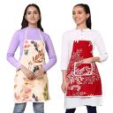 GLUN Unisex Kitchen Printed Waterproof Apron with Centre Pocket 2 Different Printed Apron...