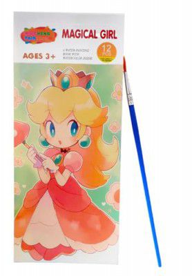 GLUN® Watercolour Painting Notepad for Kids 12 Different Pages, Water Painting Book with Water Colour with Painting Brush, Different Theme (Magical Girl)