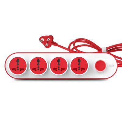 GM?10 Amp Extension Board with 2 Metre Heavy Duty Copper Extension Cord – 4?International Sockets, Master Switch | GM 3257