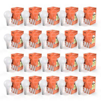 GM GEO 9 Watt LED BULB, 6500K White Cool Day Light Bulb Pack of 20