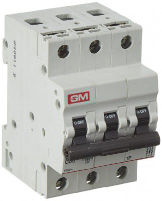 GM MCB 63A TRIPLE POLE 'C' TYPE