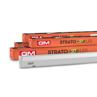 GM Strato Gold LED Batten Tube Light, 100 Lumens Per Watt, 6500K, Long Life, Anti-Glare Diffuser, Fluctuation Proof (4, 20 Watt)