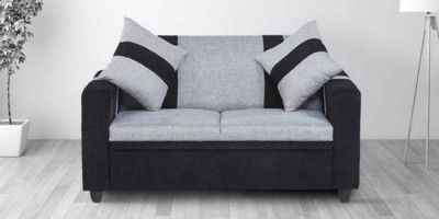 gnanitha Fabric 2 Seater Sofa  (Finish Color - BLACK AND GREY, Pre-assembled)