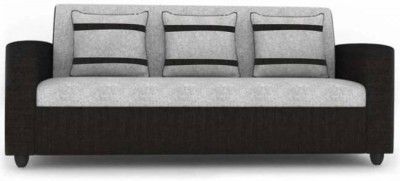 gnanitha Fabric 3 Seater Sofa  (Finish Color - BLACK AND GREY, Pre-assembled)