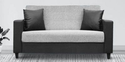 gnanitha Leatherette 2 Seater Sofa  (Finish Color - BLACK AND GREY, Pre-assembled)