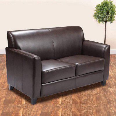 gnanitha Leatherette 2 Seater Sofa  (Finish Color - BROWN, Pre-assembled)