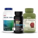 GNC Men's Energy, Immunity & Performance Trio | One Daily Multivitamin (30 Tablets), Fish Body Oil (60 Softgels) & Triple Ginseng Root (60 Capsules) | Better Focus | Strength & Stamina...