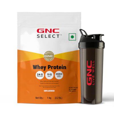 GNC Whey Protein Blend With Free Shaker | 2.2 LBS (1KG) | Unflavoured