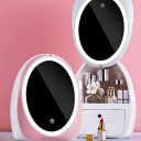 GNEY Makeup Box Mirror Cosmetic Box with LED Light Desktop Professional Cosmetics Storage Case,360 Degree Rotation Adjustable Brightness USB Rechargeable Dustproof Waterproof, Portable (GREY)...