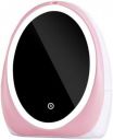GNEY Makeup Box Mirror Cosmetic Box with LED Light Desktop Professional Cosmetics Storage Case,360 Degree Rotation Adjustable Brightness USB Rechargeable Dustproof Waterproof, Portable (PINK)...